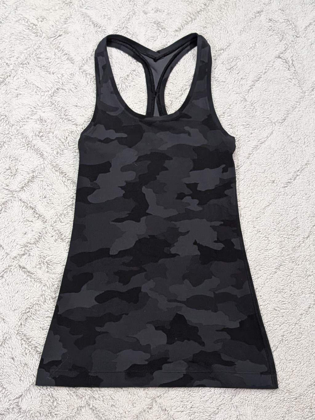 Lululemon Top Womens 0 Gray Heritage Camo Cool Racerback Tank Soft Nulu Run